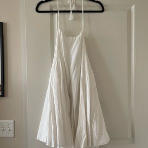 Lulus Just Keep Swinging White Halter Swing Dress